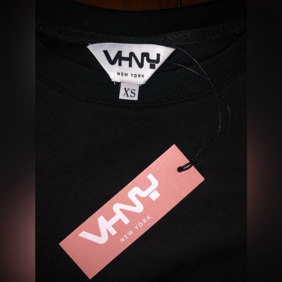 VHNY Padded Shoulder Sleeveless T-Shirt Black by Vivienne Hu Size XS Oversized - Picture 6 of 9